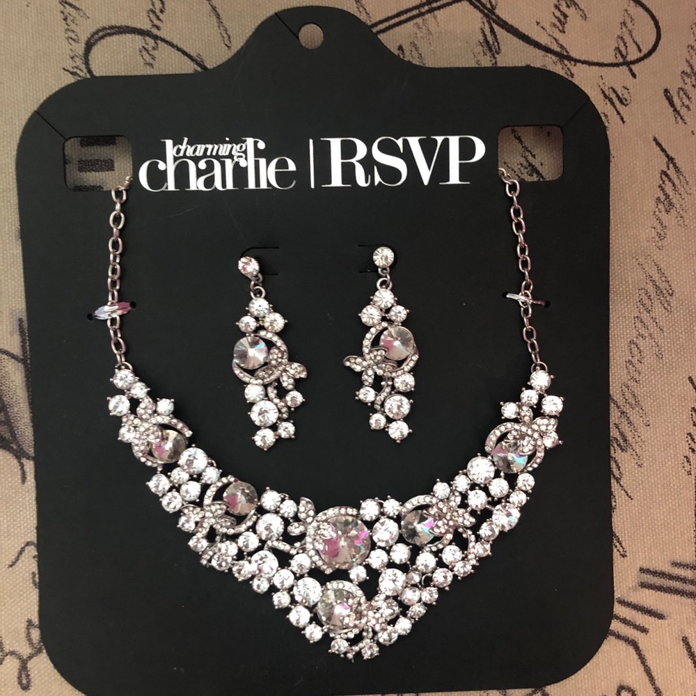 Charming Charlie earrings with matching necklace